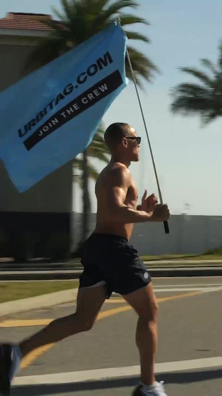Flag on the run, logo and URL